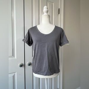 The Shanty Corporation Cuffed Tee with High Low Hem